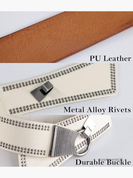 Wide Elastic Stretch Belt Vintage Buckle Waistband for Jeans Dresses main image 4